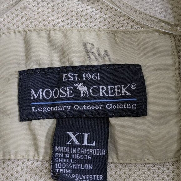 Moose Creek Fishing Shirt Vented Mens XL Beige Outdoors Casual Gorpcore Utility - Picture 5 of 5